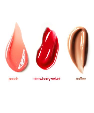 Lip Balm Set of 3 Metal Tins | Red | Coffee | Nude | Moisturizing | Lip Gloss | Vegan | Balm | Nourishing - Peptides Ceramide Vitamin E - Buy Online on GoSupps.com
