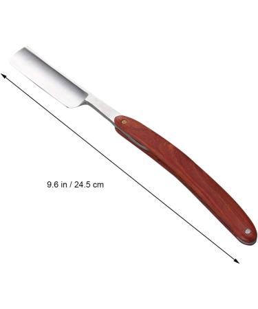 MILISTEN Barber Razor Blade - Stainless Steel Blades & Wooden Handle Manual Shaver for Facial Hair Beard & Ear Hair Trimming - Buy Online on GoSupps.com
