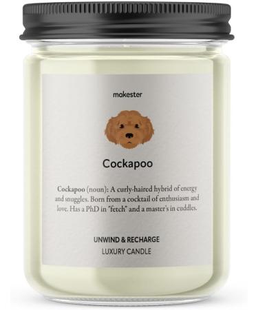 Cockapoo Candle - 220g Soy Wax with Madagascan Vanilla Jasmine & Sugared Almond - Perfect Dog Lover Gift for Christmas or Birthday | Makester - Buy Online on GoSupps.com