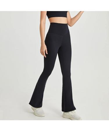 ESCBUKI High Waist Flare Yoga Pants for Women - Tummy Control Sweatpants for Gym Workout - Small Black - Buy Online on GoSupps.com
