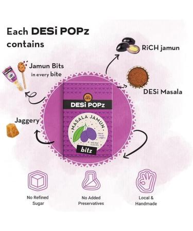 Holy Hut POPz with Bitz | Masala Jamun | 50 Pcs | Fruit Snacks | Java Plum | Lollipop | Jamun Candy | Indian Blackberry | Black Plum | 400 gm - Buy Online on GoSupps.com