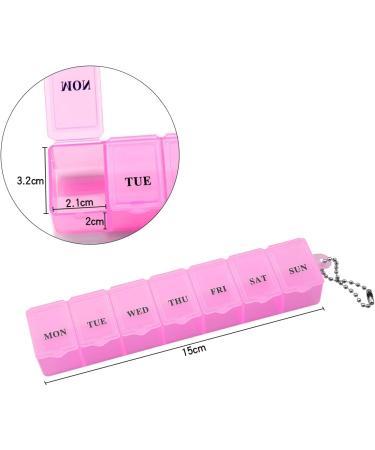 Jagowa 1 Piece Personal Pill Box Organizer 7 Day One Time Portable Storage Box Weekly Organizer Pill Dispenser Case for Vitamins Medication (Pink) - Buy Online on GoSupps.com