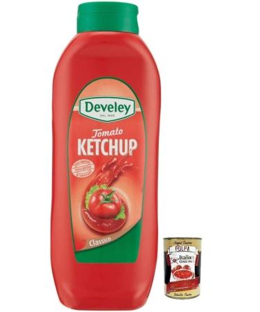 Italian Gourmet E.R. Develey Tomato Ketchup gluten-free preservative-free 875 ml + Italian Gourmet Polpa di Pomodoro 400 g