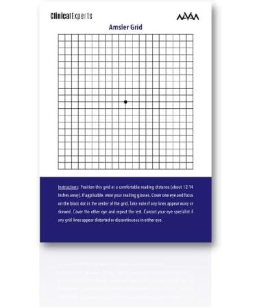 Amsler Eye Grid for Daily Macular Degeneration and Glaucoma Screening - Magnetic, Refrigerator Friendly - Men and Women (1 Pack) - Buy Online on GoSupps.com
