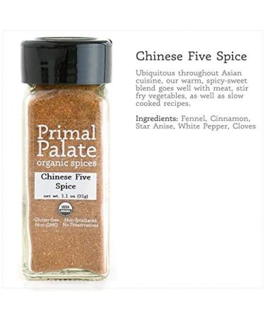 Primal Palate Organic Chinese Five Spice - 1.1 oz Bottle | Certified Organic - Buy Online on GoSupps.com