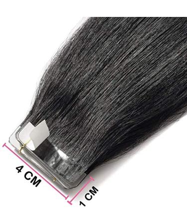 SEGO TAPE Extensions - 100% Remy Hair Adhesive Tape 24'' (61cm) - 20 Pieces + 10 Free Tapes Smooth Black #1 - Premium Quality Hair Extensions - Buy Online on GoSupps.com