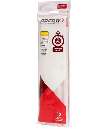 Arrow SS3M Full Size Slow Set Glue Sticks for Hot Glue Guns  Use for High Temp and Low Temp Crafting  Hobbies  and General Repair Projects  10-Inch by 1/2-Inch  Clear  12-Pack - Buy Online on GoSupps.com