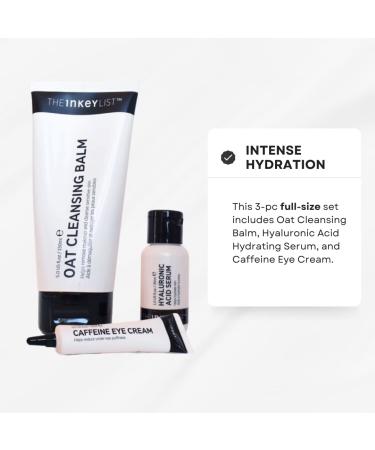 The INKEY List Hydration Heroes Set: Oat Cleansing Balm, Hyaluronic Acid Serum, Caffeine Eye Cream - Buy Online on GoSupps.com