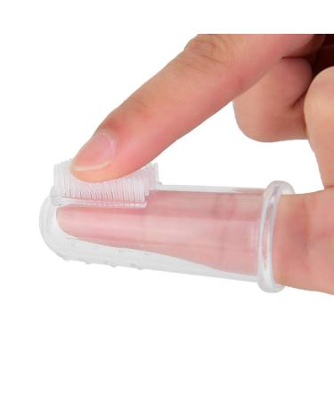 Baby Fingers Toothbrush - Transparent Silicone Tooth Cleaner for Toddlers | Food-Grade Oral Care Brush with Storage Case (White) - Buy Online on GoSupps.com
