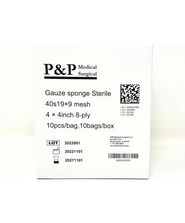 Gauze Surgical Sponges 4x4 Sterile Cotton 8-Ply - High Grade Quality Pads | Box of 200 - All Purpose Class I(a - Buy Online on GoSupps.com