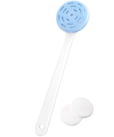 Yotenic 2021 New Silicone Bath Body Brush  Back Scrubber for Shower with Non-Slip & Ergonomic Design Long Handle  2 Sponges Makes More Bubbles  Fit for All Skin