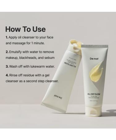 De:maf All Day Glow I'm So Jelly Olive Oil Cleanser(Tube) 76.8% Olive Oil Jelly-like Makeup Remover for Pore Cleanse Suitable for Sensitive Skin Korean Skincare (150ml 5.07 Fl Oz) - Buy Online on GoSupps.com