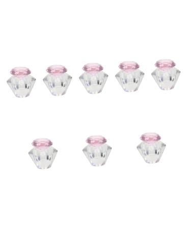 FRCOLOR 8 Pcs Nail Art Crystal Cup Nail Dappen Dish Liquid Powder Dappen Dish Dappen Dish with Lid Glass Dappen Dish Glass Nail Dish Matte Powder Washing Dishes White Crystal With Cover 5.5x5.5cmx8pcs Pinkx8pcs