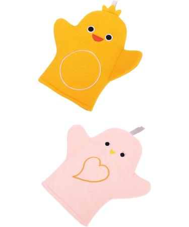 Beaupretty 2pcs Cartoon Bath Gloves - Pink Scrubbing Gloves for Dishes Spa & Kids | Mud Bath & Body Scrub Tools - Buy Online on GoSupps.com