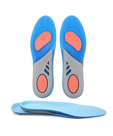 Comfort Gel Shoe Insoles for Women Men Long-time Walking and Standing  Sports Shoe Inserts Full Supports All-Day Shock Absorption and Cushioning Work (US Men 3-9 & Women 4.5-11) Light Blue US MEN 3-9 & WOMEN 4.5-11
