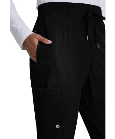 Barco One Boost Women's Scrub Jogger - Mid-Rise 4-Way Stretch Yoga Style Medical Pant - Medium Black - Buy Online on GoSupps.com