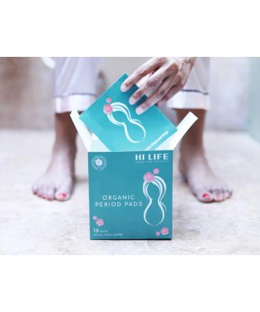 Hi Life Organic Pads - Super-Absorbent & Rash-Free | Overnight & Heavy Flow | Biodegradable Disposal Bag | Pack of 30 - Buy Online on GoSupps.com