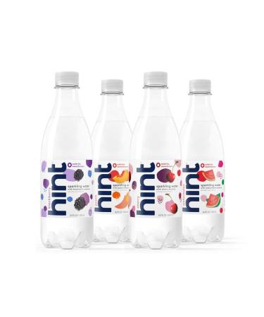 Hint Sparkling Water 4-Flavor Variety Pack (Pack of 12), 16.9 Ounce Bottles, Unsweetened Sparkling Variety Pack Water, Zero Sugar, Zero Calorie, Zero Artificial Sweeteners