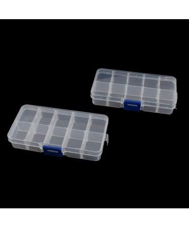 uxcell 2 Pcs Clear Plastic 10 Sections Press Buckle Tablet Box Holder - Organize & Store Tablets Safely | International Shipping Available - Buy Online on GoSupps.com