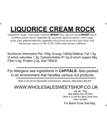 Ellies Jellies Liquorice Cream Rock 793g Square Tub - Buy Online on GoSupps.com