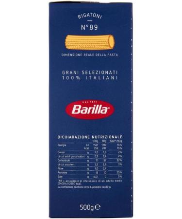  Italian Gourmet E.R. Pack of 20 Barilla Rigatoni pasta no. 89 100% Italian noodles 500g + Italian gourmet polpa 400g - Buy Online on GoSupps.com
