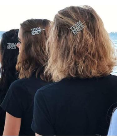 TTOA - Rhinestone Team Bride Hair Clip| Wedding Hair Accessories | Silver Hair Barrettes | Hair Silde - Buy Online on GoSupps.com