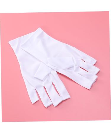 Ipetboom Manicure Glove 1 Pair Uv Shield Glove Chinese Wooden Pillow Anti Uv Glove Silicone Ear Display Half-Finger Gloves Gel Manicure Gloves Nail Cotton Glove White Anti-uv Cotton Gloves - Buy Online on GoSupps.com