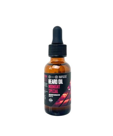 Barrister and Mann Beard Oil | Softens Moisturizes Beard Mustaches Jojoba Seed Oil Conditioner Grooming Routine Notes of Sandalwood Balsam Nutmeg Black Peppercorn & Wood 1oz (Midnight Special) Midnight Special 1 Fl Oz