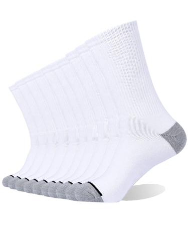 EnerWear 10P Pack Men's Cotton Moisture Wicking Heavy Cushion Crew Socks 10-13 White - Buy Online on GoSupps.com