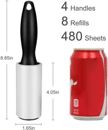 480 Sheet Extra Sticky Lint Roller - Pet Hair Remover for Clothes - 4 Handles + 8 Refills - Buy Online on GoSupps.com