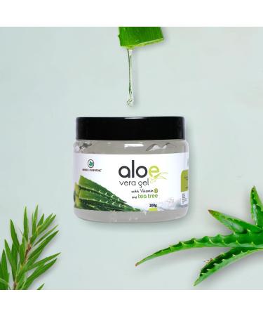 Pure Aloe Vera Gel with Vitamin E & Tea Tree 200g for Skin & Hair Care | International Shipping - Buy Online on GoSupps.com