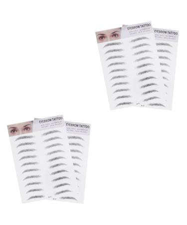 MAGICLULU 4 Pcs 3d Eyebrow Stickers Natural Eyebrow Sticker -like Artificial Eyebrow 6d Template Water Proof