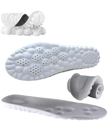 4D Cloud Technology Insole New Super Soft Comfort Insoles 4D Sports Memory Foam Insoles Soft Foot Protection Cloud Feeling Insole (Gray Men 9-10.5/Women 10.5-12) Men 9-10.5/Women 10.5-12 Gray