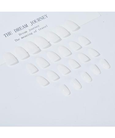 YoYoee Short Nude Almond Press on Nails - 24 Pcs Solid Color Full Cover Fake Nails for Women and Girls - Buy Online on GoSupps.com