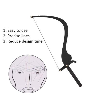 Salmue Microblading Line Marker Ruler with 10pcs Thread Lines - Semi-Permanent Makeup Tool for Precise Eyebrow Mapping in Black - Buy Online on GoSupps.com