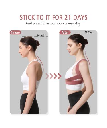 KONCL Adjustable Posture Corrector for Women & Men - Neck Hump Back Straightener Pain Relief Hunchback Correction Under Clothes (Pink Large - Buy Online on GoSupps.com