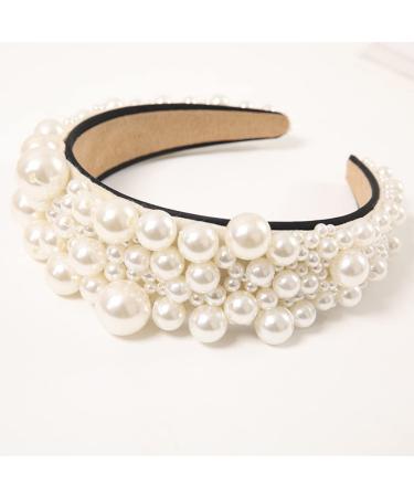Wiwpar Pearl Headband - Elegant White Bridal Hair Hoop for Women/Girls (Style 2) - Buy Online on GoSupps.com