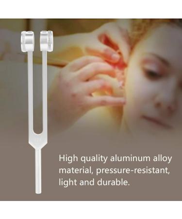 128HZ Tuning Fork with Fixed Weights & Chakra Hammer for Sound Massage | Aluminium Alloy Diagnostic Ear Sensorial Tuning Fork - Silver - Buy Online on GoSupps.com