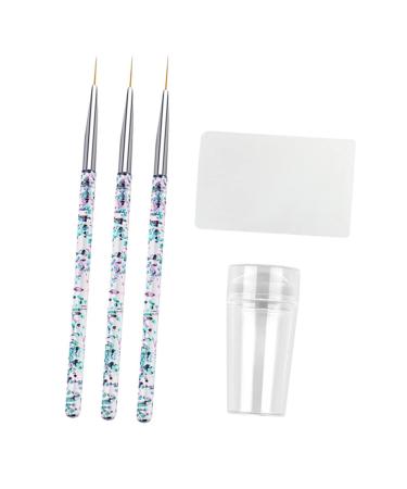 Mikinona 1 Set Nail Brush Seal Manicure Painting Pen French Tip Nail Tool Stamper Nail Paint Brush Manicure Painting Nail Art Gel Nail Art Supply Drawing Tool Silica Gel Acrylic