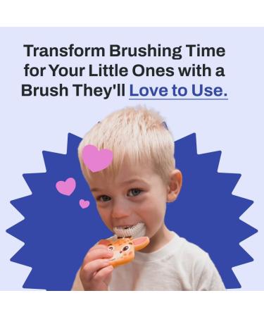 Autobrush U Shaped Kids Toothbrush - 360 Cleaning Comfort Grip Waterproof Ages 6-8 Butterfly Design - Buy Online on GoSupps.com