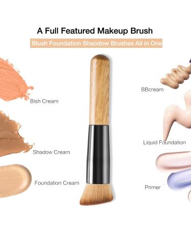 Flat Top Kabuki Foundation Brush - Premium Bamboo Makeup Brush for Flawless Foundation Powder and Blush Application | Best Buffing & Stippling Tool - Buy Online on GoSupps.com