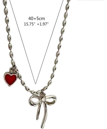 Shop OralGos Vintage Heart Bow Pendant Necklace | Cute Choker Pearl Collar Fashion Clavicle Chain - International Shipping Available - Buy Online on GoSupps.com