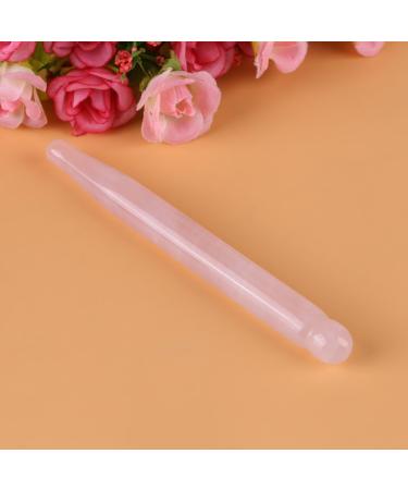 Massage Stone Stick - 12 cm Natural Rose Quartz Acupressure Pen for Facial Massage & Gua Sha Tool - Buy Online on GoSupps.com