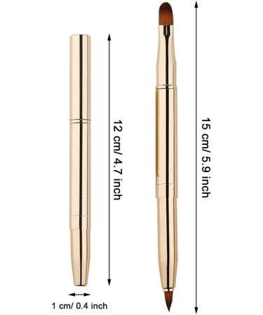 3 Pieces Retractable Lip Brush Dual End Lip Concealer Brushes Lipstick Eyeshadow Foundation Makeup Brush Tool Applicators Set with Cap (Gold Black Purple) - Buy Online on GoSupps.com