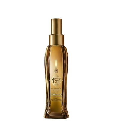 L'Oreal Professionnel Mythic Oil Huile Originale | Leave-In Treatment Serum | Heat Protectant | Anti- Frizz | Adds Softness & Shine | With Argan Oil | For All Hair Types | 3.4 Fl. Oz.