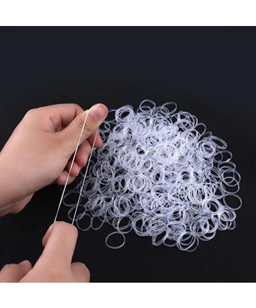 500 Pcs Clear Elastic Hair Bands for Women Clear Hair Elastic Bands for Women Elastic Bands to Beautify Your Hair Clear Rubber Bands for Hair Braiding Wedding Hairstyle Clear 500