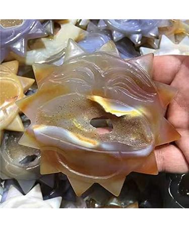 1pc Natural Crystals Gemstone Natural Agate geode Sun god for Gift 70-75mm Stone Mineral Specimen - Buy Online on GoSupps.com