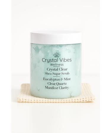 Crystal Clear Sugar Scrub Eucalyptus & Mint with Amethyst Crystal & Mini Soap Gem