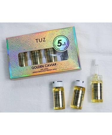 Premium antiaging serum for stubborn wrinkles with lifting and caviar extract 5in1 3 ampoules x 10 milliliters TUZ