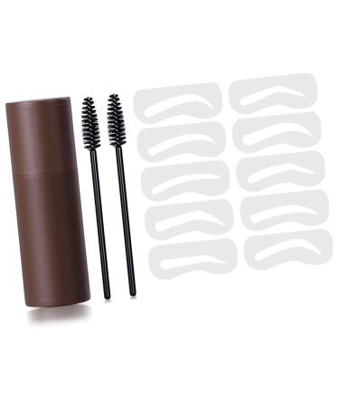 Verdant Touch Eyebrow Stencil Kit with 10 Stencils and 2 Brushes, Waterproof, Sweatproof, Long Lasting Eyebrow Makeup Powder in Brown